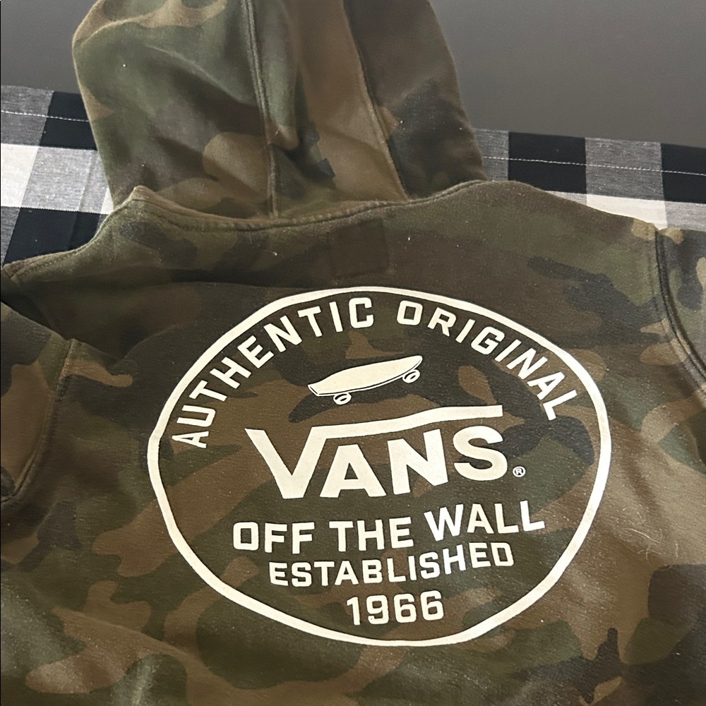 Vans Green Camo Hoodie with Logo